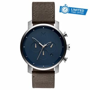 MVMT Analogue Quartz Watch for Men with Grey Leather Strap - D-MC01-SGR
