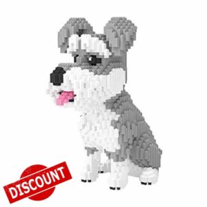 Larcele 7185 Pieces Dog Micro Building Blocks Animal Mini Building Toy Bricks KLJM-02 (Big Schnauzer)