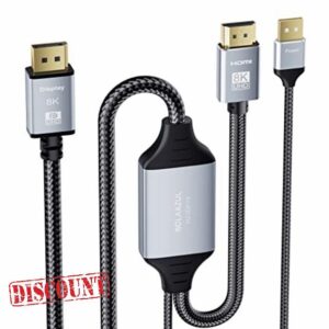BolAAzuL 8K HDMI 2.1 to Displayport 1.4 Adapter Cable -USB Powered-2m