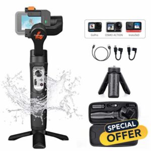 hohem iSteady Pro 4 3-Axis Action Camera Gimbal Stabilizer Compatible for Hero 11/10/9/8/7 Accessories Insta360 One R DJI OSMO Action Updated iSteady Pro 3 Camera Video Stabilizers