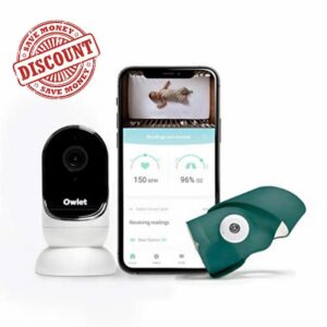 Owlet Monitor Duo - Cam and Smart Sock 3 - Baby Monitor with HD Video Camera - Night Vision and Audio - Track Heart Rate
