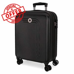 Movom Riga Black Cabin Suitcase 40x55x20 cm Rigid ABS Combination lock 37 Litre 2.8 Kg 4 Double Wheels Hand Luggage