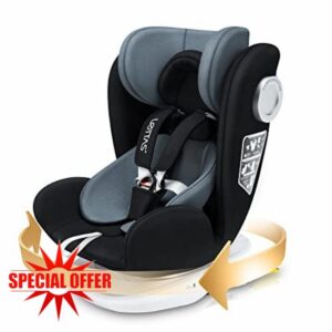 LETTAS Baby Car Seat 360 Degree Rotation Isofix and Top Tether SIPS Group 0+1/2/3