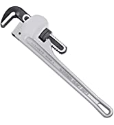 Pipe Wrench 14Inch/350mm, MAXPOWER Aluminum Straight Pipe Wrench Heavy Duty Plumbing Wrench
