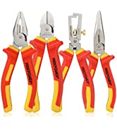MAXPOWER 5 in 1 Multifunctional Pliers Set, Long Nose Pliers / Combination Pliers / Side-Cutting ...