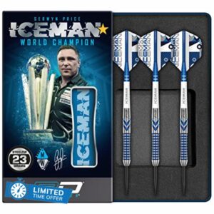RED DRAGON Gerwyn Price Iceman Contour Professional Tungsten Darts Set with Flights and Stems