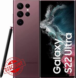 Samsung Galaxy S22 Ultra 5G Mobile Phone 256GB SIM Free Android Smartphone Burgundy