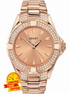 Sekonda Women's Analogue Quartz Watch with Stainless Steel Rose Gold Plated Strap 4669.37
