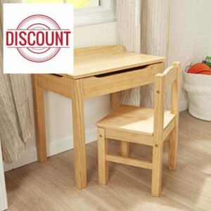 Melissa & Doug Lift-Top Desk and Chair - Honey Playspaces and Decor Furniture 3+ Gift for Boy or Girl
