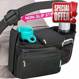 Non-Slip Pram Organiser with Cup Holder