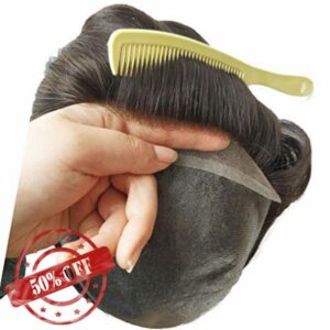 Hairnotion Top Grade Hair Color Off Black 1b# Lace Front Skin Toupee 8"X10" Hair Pieces (1b#)