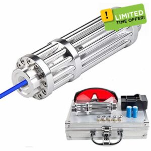 High Power Blue Flashlight with Adjustable Focus for Hiking Camping Travel            [Energy Class A+++]