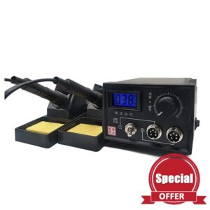 ele ELEOPTION 220V Pyrography Machine 60W Multifunction for Wood Burning Gourd Crafts Pyrography Tool Professional Wood Burning Kit with 20pcs Pyrography Wire Tips (Digital Double Socket Dual Pen)