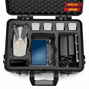 Lekufee Waterproof Hard Case Compatible with DJI Air 2S Drone/DJI Mavic Air 2 Combo/DJI Smart Controller/DJI RC Pro/DJI RC N1 and DJI Air 2S Drone Accessories (Black Case Only)