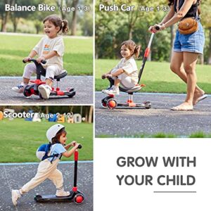3 in 1 Toddler Scooter Balance Bike & Push Scooter for Age1+