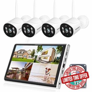 Wireless Security Camera System with 10" Monitor
