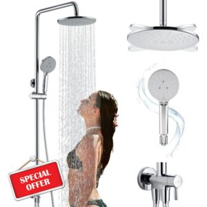 Shower Column System Set Rainfall Shower Head and Hose Set
