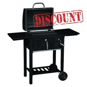 Charcoal Trolley Grill Barbecue With Warming Rack and Two Way Foldable Shelves