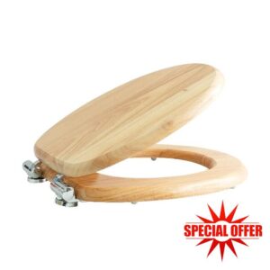 Fanmitrk Natural Solid Wood Toilet Seat-Wooden Toilet Seat