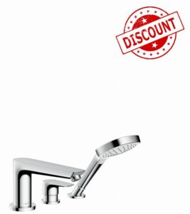 hansgrohe Talis E 3-hole rim-mounted single lever bath mixer with Secuflex
