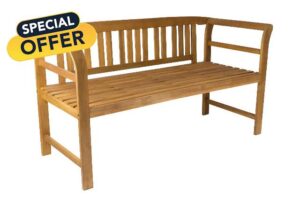 SAM 3-Seater Garden Bench Pink Acacia Wood Solid + Oiled Wooden Bench for Garden and Balcony Bench 161 x 63 x 82 cm Easy Care Unique