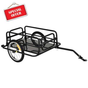 HOMCOM Bike Trailer Cargo in Steel Frame