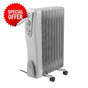 AMOS Oil Filled Radiator 2000W 9 Fin Thermostat Heater with Indicator