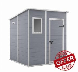 Keter Manor Pent Garden Storage Shed 6ft x 6ft - Grey