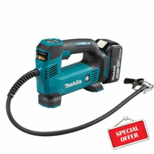 Makita DMP180RT1J 18V Li-ion LXT Inflator Complete with 1 x 5.0 A Battery and DC18RC Charger Supplied in a Makpac Case
