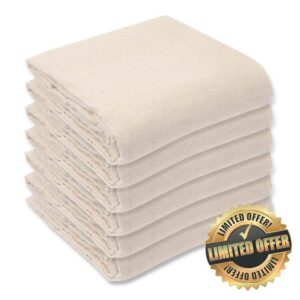 Brackit 6 Pack Natural Canvas Cotton Drop Cloth Dust Sheets - 9x12ft - Premium Quality – for DIY and Painting & Decorating