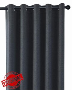 Coastline Luna brushed blackout eyelet curtains Charcoal Dark Grey thermal insulated window treatment 2 panels blinds floor curtains for bedroom