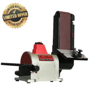 BUCKTOOL 500W Bench Belt Sander 4 in x 36 in Belt and 6 in Disc Sander with Direct-Drive Motor