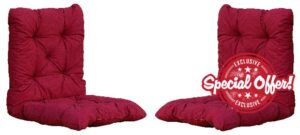 Chicreat Set of 2 seat cushions with back part 98x50x8 cm red