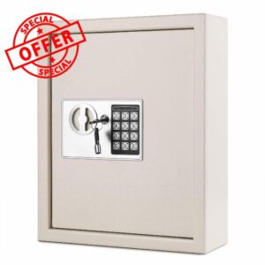 Flexzion Key Cabinet Key Lock Box Wall Mount with Digital Lock