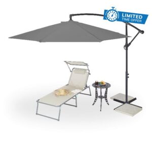 Relaxdays Cantilever Parasol with Crank