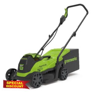 Greenworks GD24LM33 Cordless Lawnmower with Brushless Motor for Smaller Lawns up to 280m²