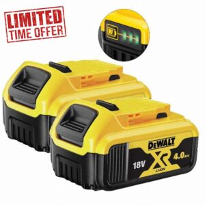 Dewalt x 2 DCB182 18V 4Ah XR Li-Ion Battery (Pack of 2)