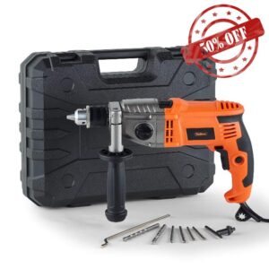 VonHaus - Impact Hammer Drill 1200W - 2 in 1 Function- Two Speed Selector - Impact Drill Set -360°Rotating Handle - Variable Speed Trigger – 13mm Chuck - Locking System - Masonry