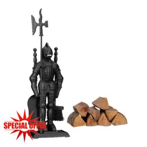 Relaxdays Modern Cast Fire Irons Knight