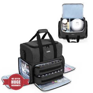 BAFASO Double Layer Nail Polish Organizer Holds 80 Bottles (15ml - 0.5 fl.oz) and a UV Nail Lamp