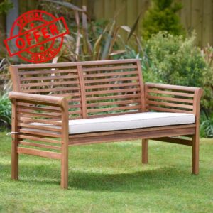 Plant Theatre 2-Seater Hardwood Garden Sofa with Cushion included