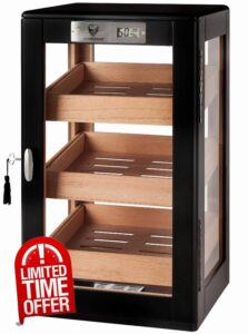 GERMANUS Humidor Cabinet 22 with Humidifier and Hygromete