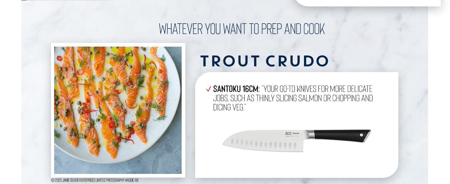 Trout Crudo with the 16cm Santoku Knife