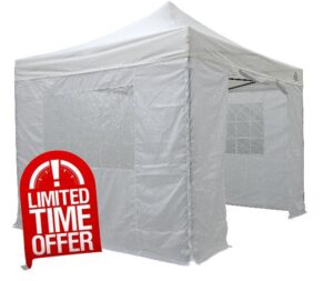 All Seasons Gazebos 3x3m Heavy Duty Fully Waterproof Pop up Gazebo With 4 Side Walls and Accessory Pack - White