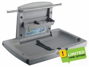 Grey Wall Mounted Baby Nappy Changing Station Fold Down Table