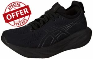 ASICS Nimbus 24 Road Running Shoes for Man Black White