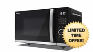 SHARP YC-QG254AU-B 25 Litre 900W Black Flatbed Microwave Oven & 1000W Grill