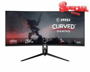 MSI MAG342CQPV 34 Inch UWQHD Curved Gaming- 1500R 3440 x 1440 VA Panel
