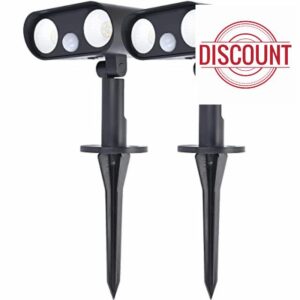 BAZIGA Solar Spot Lights Outdoor with Motion Sensor