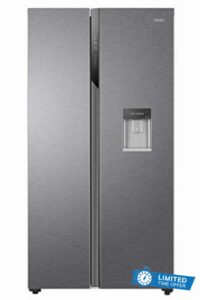 Haier HSR3918EWPG Freestanding American Style Side By Side Fridge Freezer with Non-Plumbed Water Dispenser